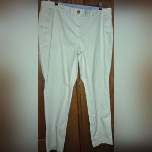 Talbots Chino Curvy Khaki Tan Perfect Crop Pants Size 14 W Curvy